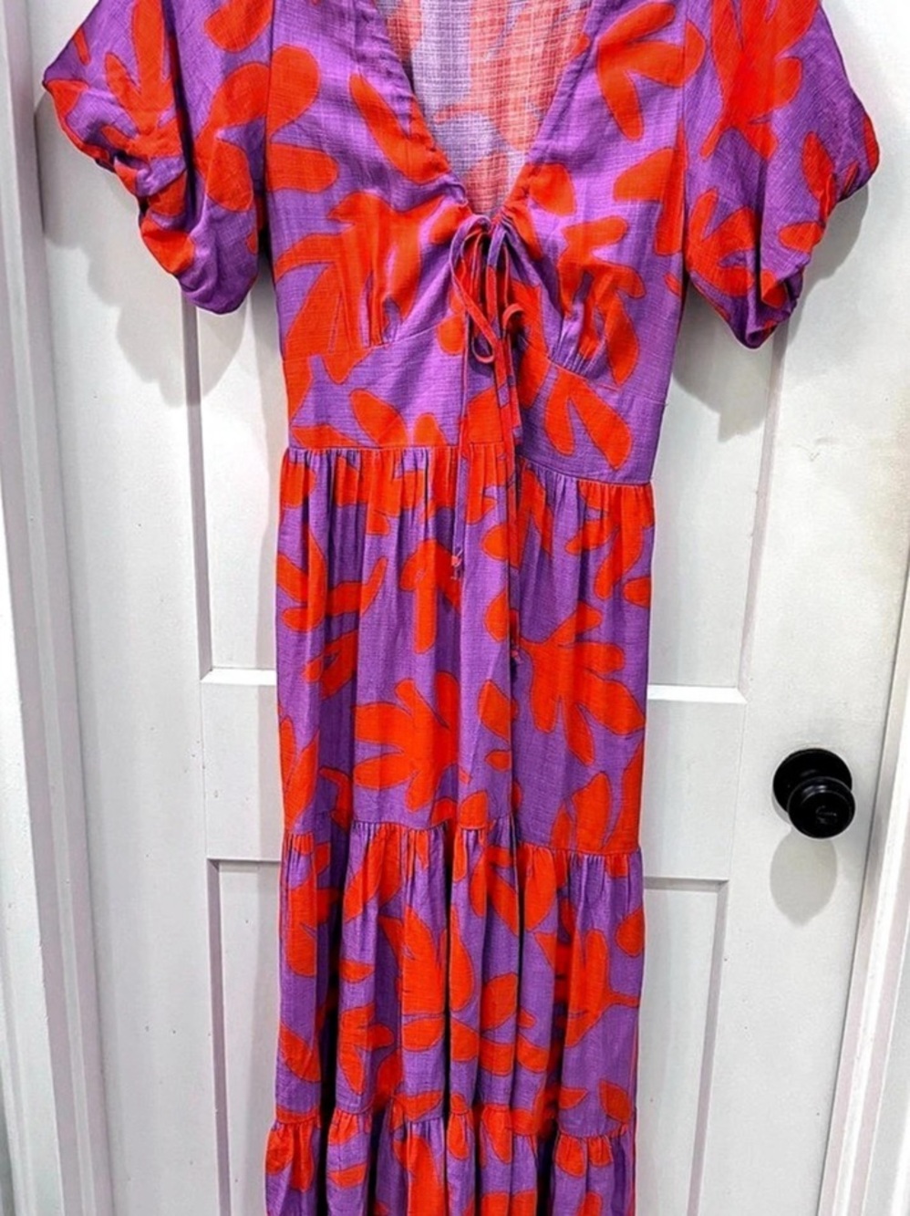 Mister Zimi Floral Maxi Dress in Purple & Red Size Medium